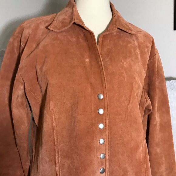 Coldwater Creek Y2K Vtg Suede Orange Jacket Size PXL - Picture 7 of 12
